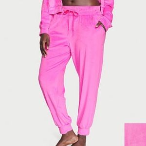 pink velour sweat pants (Victoria Secret)